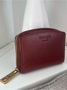 New Margot Genuine Leather Oxblood Brandy Compact Multi Functional Wallet